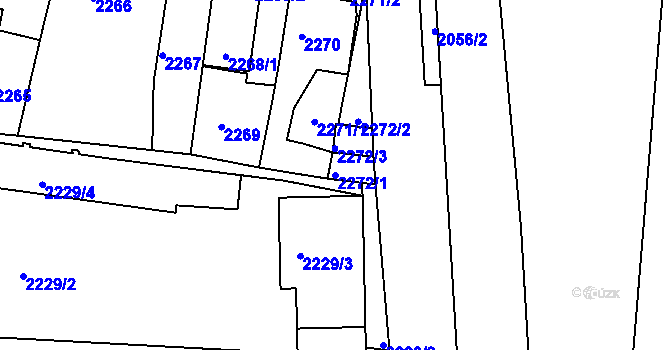 Parcela st. 2272/1 v KÚ Třešť, Katastrální mapa