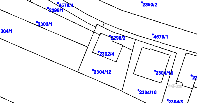 Parcela st. 2302/4 v KÚ Třešť, Katastrální mapa