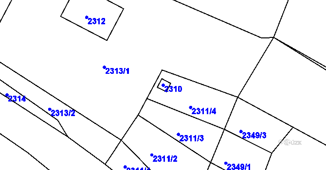 Parcela st. 2310 v KÚ Třešť, Katastrální mapa