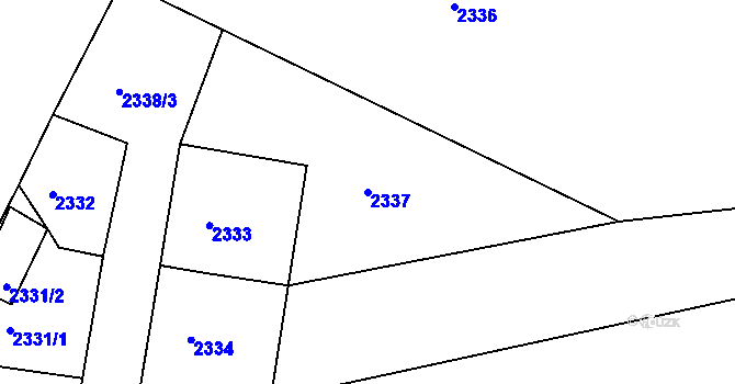 Parcela st. 2337 v KÚ Třešť, Katastrální mapa