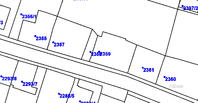 Parcela st. 2359 v KÚ Třešť, Katastrální mapa