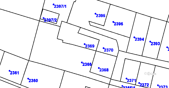 Parcela st. 2369 v KÚ Třešť, Katastrální mapa