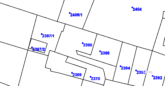 Parcela st. 2395 v KÚ Třešť, Katastrální mapa