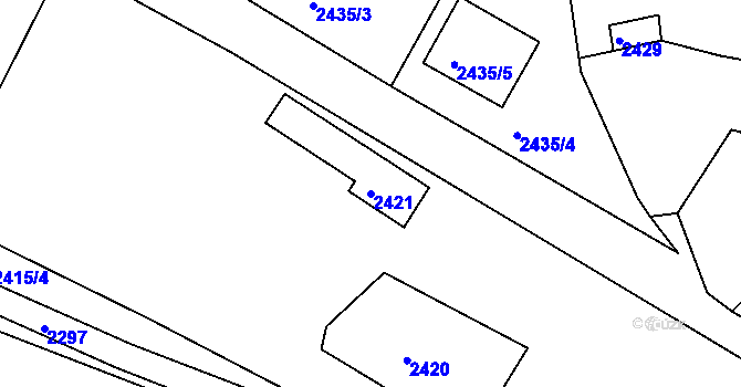 Parcela st. 2421 v KÚ Třešť, Katastrální mapa