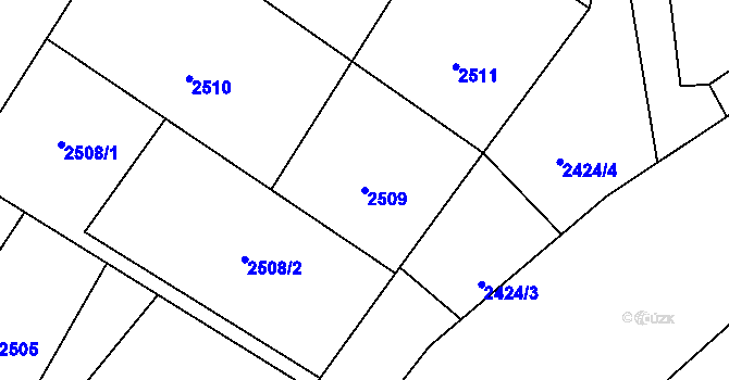 Parcela st. 2509 v KÚ Třešť, Katastrální mapa