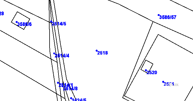 Parcela st. 2518 v KÚ Třešť, Katastrální mapa