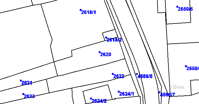 Parcela st. 2620 v KÚ Třešť, Katastrální mapa