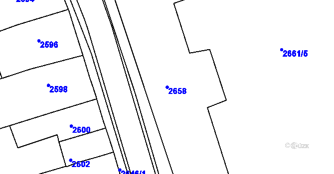 Parcela st. 2658 v KÚ Třešť, Katastrální mapa
