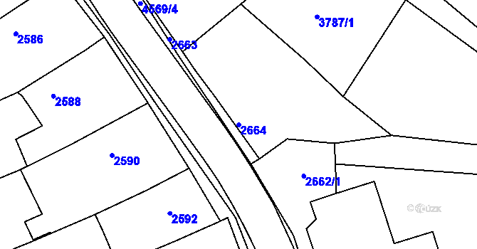 Parcela st. 2664 v KÚ Třešť, Katastrální mapa