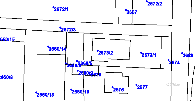 Parcela st. 2673/2 v KÚ Třešť, Katastrální mapa