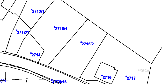 Parcela st. 2715/2 v KÚ Třešť, Katastrální mapa