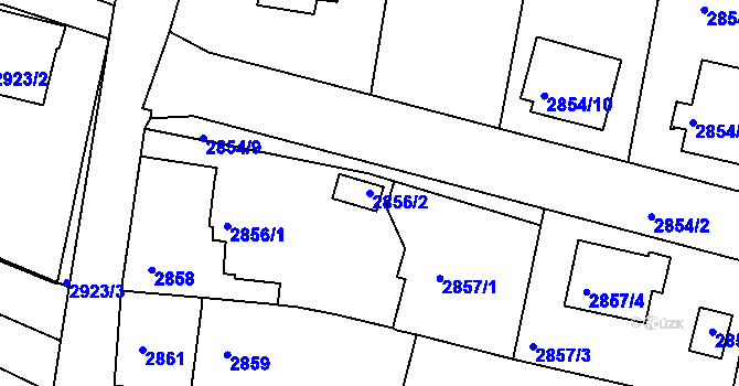 Parcela st. 2856/2 v KÚ Třešť, Katastrální mapa