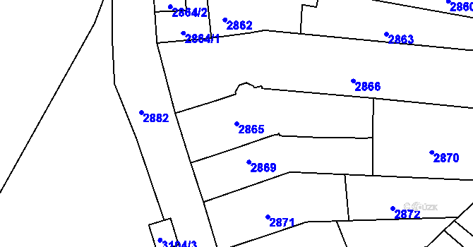 Parcela st. 2865 v KÚ Třešť, Katastrální mapa