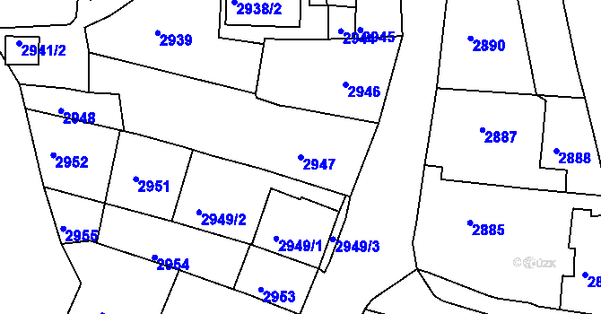 Parcela st. 2947 v KÚ Třešť, Katastrální mapa