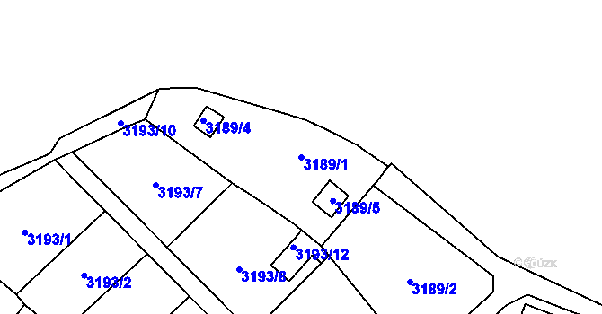 Parcela st. 3189/1 v KÚ Třešť, Katastrální mapa