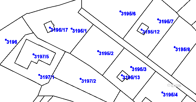 Parcela st. 3195/2 v KÚ Třešť, Katastrální mapa