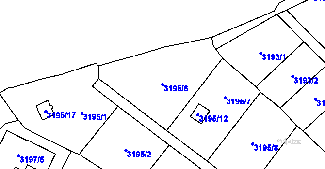 Parcela st. 3195/6 v KÚ Třešť, Katastrální mapa