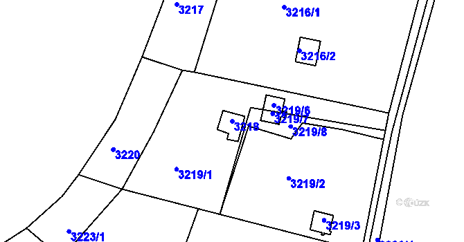 Parcela st. 3218 v KÚ Třešť, Katastrální mapa