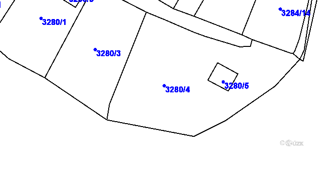 Parcela st. 3280/4 v KÚ Třešť, Katastrální mapa
