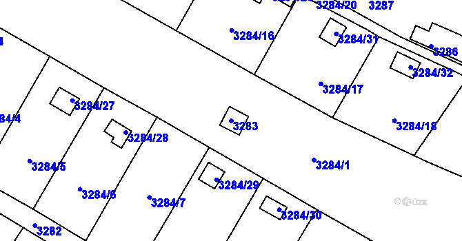 Parcela st. 3283 v KÚ Třešť, Katastrální mapa