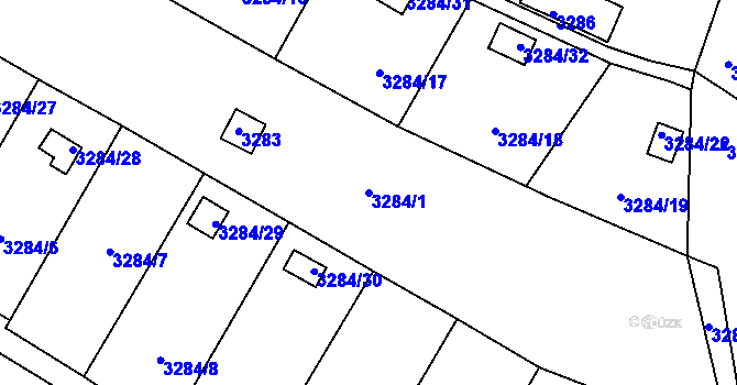 Parcela st. 3284/1 v KÚ Třešť, Katastrální mapa