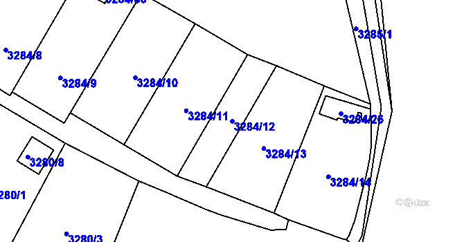 Parcela st. 3284/12 v KÚ Třešť, Katastrální mapa