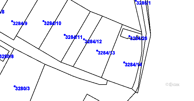 Parcela st. 3284/13 v KÚ Třešť, Katastrální mapa