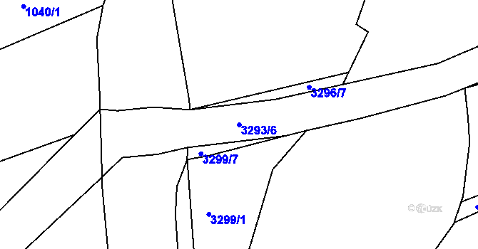 Parcela st. 3293/6 v KÚ Třešť, Katastrální mapa