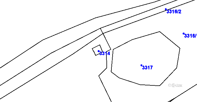Parcela st. 3314 v KÚ Třešť, Katastrální mapa