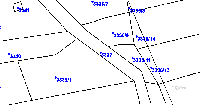 Parcela st. 3337 v KÚ Třešť, Katastrální mapa