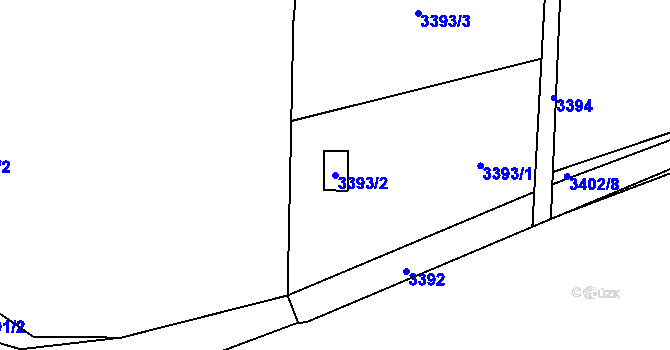 Parcela st. 3393/2 v KÚ Třešť, Katastrální mapa