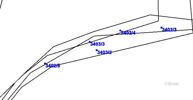 Parcela st. 3403/2 v KÚ Třešť, Katastrální mapa