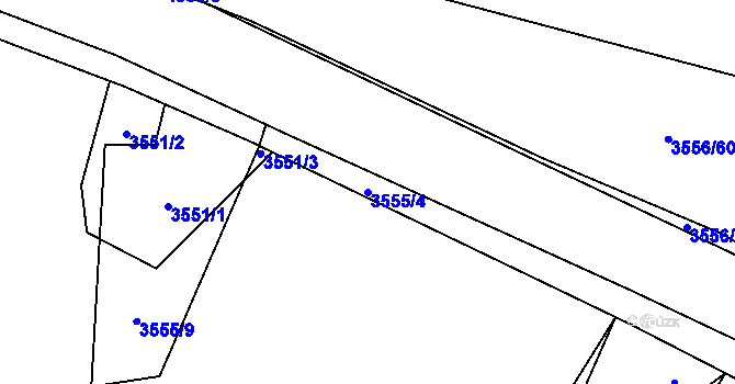 Parcela st. 3555/4 v KÚ Třešť, Katastrální mapa