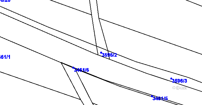 Parcela st. 3596/2 v KÚ Třešť, Katastrální mapa