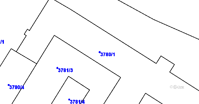 Parcela st. 3780/1 v KÚ Třešť, Katastrální mapa