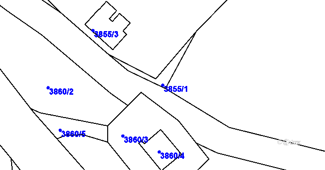 Parcela st. 3855/1 v KÚ Třešť, Katastrální mapa