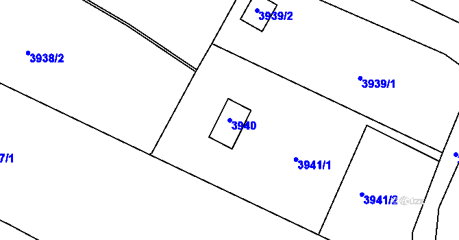 Parcela st. 3940 v KÚ Třešť, Katastrální mapa