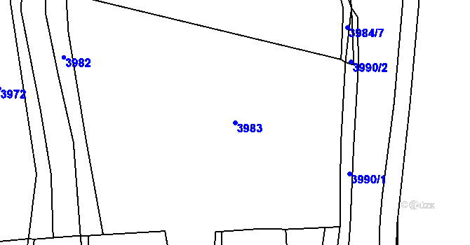 Parcela st. 3983 v KÚ Třešť, Katastrální mapa