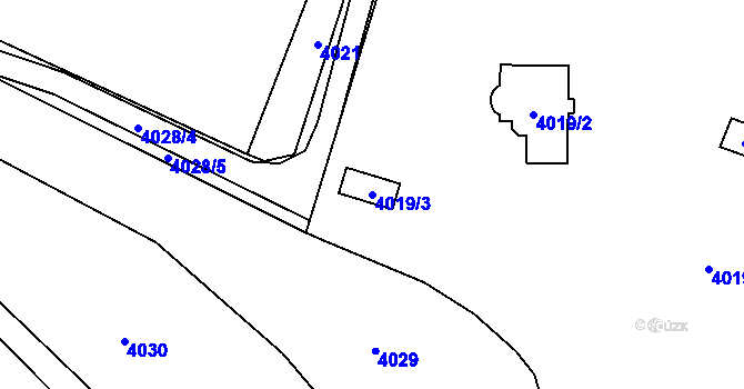 Parcela st. 4019/3 v KÚ Třešť, Katastrální mapa