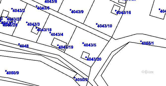 Parcela st. 4043/5 v KÚ Třešť, Katastrální mapa