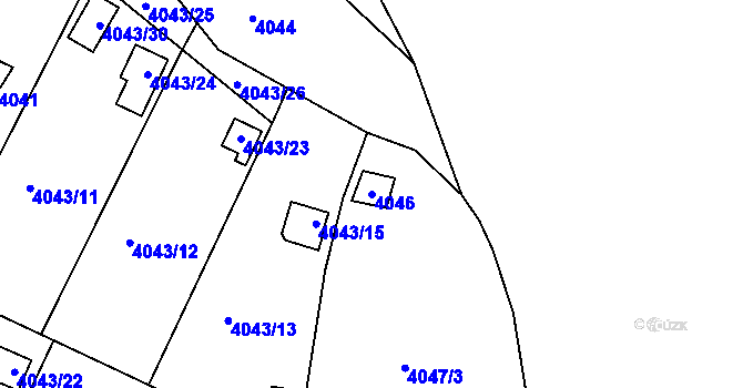 Parcela st. 4046 v KÚ Třešť, Katastrální mapa