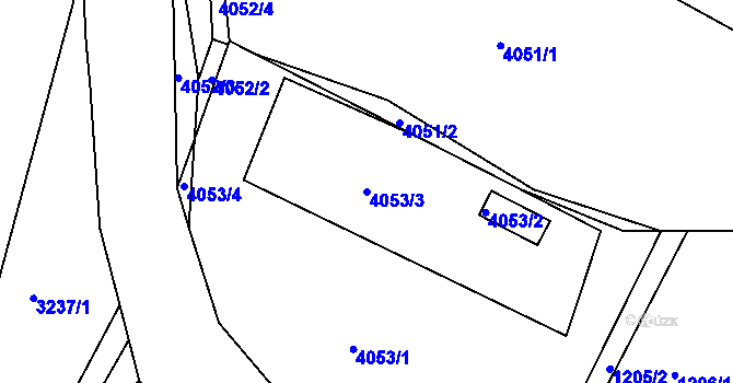 Parcela st. 4053/3 v KÚ Třešť, Katastrální mapa