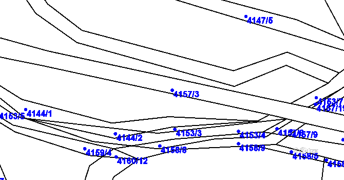 Parcela st. 4157/3 v KÚ Třešť, Katastrální mapa