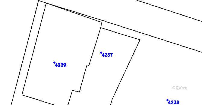 Parcela st. 4237 v KÚ Třešť, Katastrální mapa