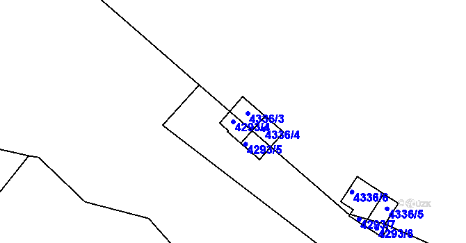 Parcela st. 4293/4 v KÚ Třešť, Katastrální mapa
