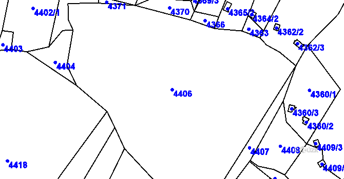 Parcela st. 4406 v KÚ Třešť, Katastrální mapa