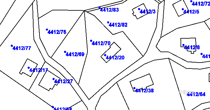Parcela st. 4412/20 v KÚ Třešť, Katastrální mapa
