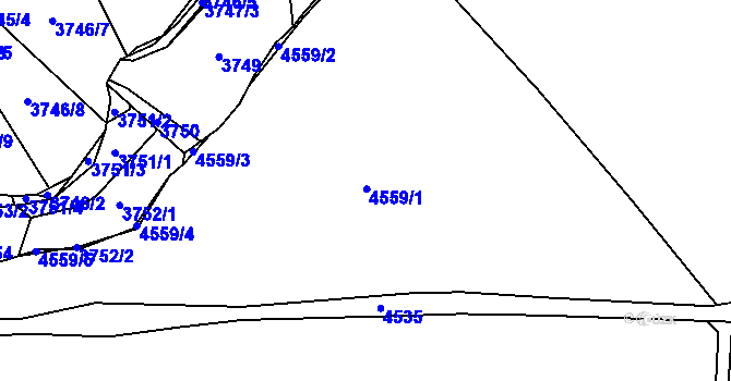 Parcela st. 4559 v KÚ Třešť, Katastrální mapa