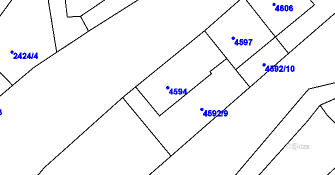 Parcela st. 4594 v KÚ Třešť, Katastrální mapa