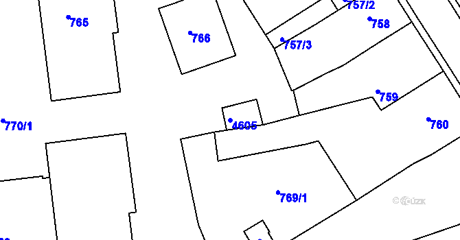 Parcela st. 4605 v KÚ Třešť, Katastrální mapa